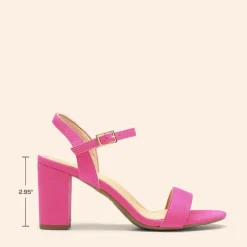 Ascenelle Minimalist Vegan Leather Block Heel Sandals