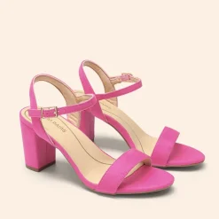 Ascenelle Minimalist Vegan Leather Block Heel Sandals