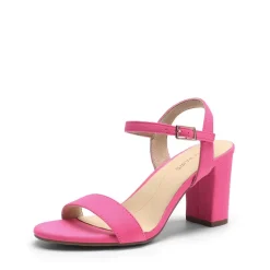 Ascenelle Minimalist Vegan Leather Block Heel Sandals