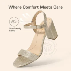 Ascenelle Minimalist Vegan Leather Block Heel Sandals