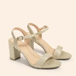 Ascenelle Minimalist Vegan Leather Block Heel Sandals