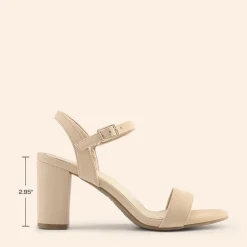 Ascenelle Minimalist Vegan Leather Block Heel Sandals