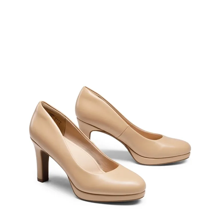 Ascenelle Platform Comfortable Mid Heel Pumps