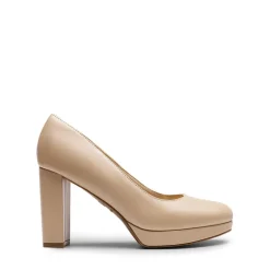 Ascenelle Round-Toe Arch Support Block Heel Pumps