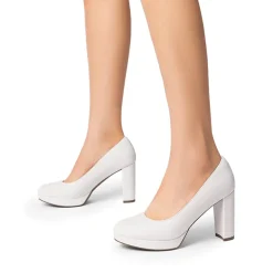 Ascenelle Round-Toe Arch Support Block Heel Pumps