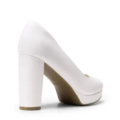 Ascenelle Round-Toe Arch Support Block Heel Pumps