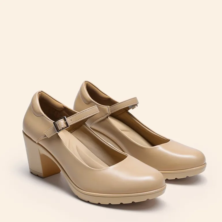 Ascenelle Round Toe Mary Jane Pumps - Edenia