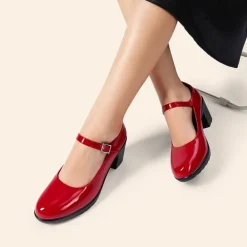 Ascenelle Round Toe Mary Jane Pumps - Edenia