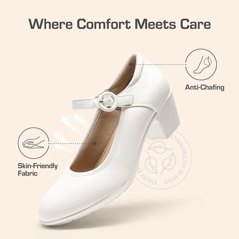 Ascenelle Slip-Resistant Arch Support Mary Jane Pumps