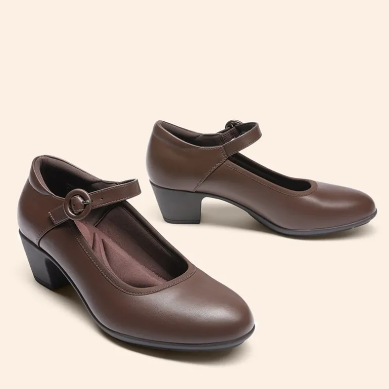 Ascenelle Slip-Resistant Arch Support Mary Jane Pumps