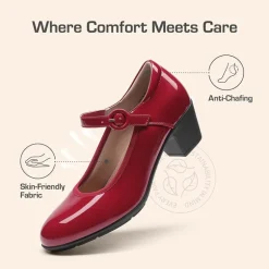 Ascenelle Slip-Resistant Arch Support Mary Jane Pumps