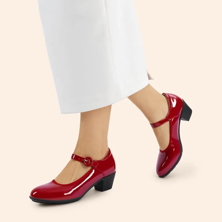 Ascenelle Slip-Resistant Arch Support Mary Jane Pumps