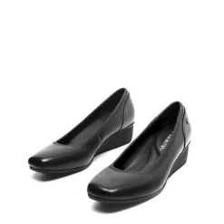 Ascenelle Square Toe Low Wedge Dress Pumps