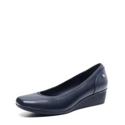 Ascenelle Square Toe Low Wedge Dress Pumps