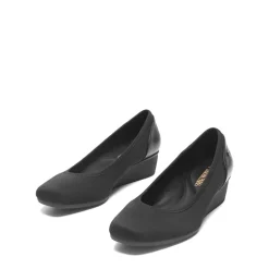 Ascenelle Square Toe Low Wedge Dress Pumps