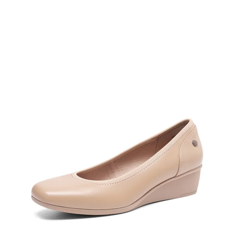 Ascenelle Square Toe Low Wedge Dress Pumps