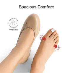 Ascenelle Wide-Toe Arch Support Block Heel Pumps
