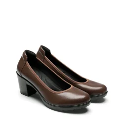 Ascenelle Wide-Toe Arch Support Block Heel Pumps