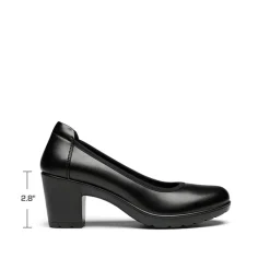 Ascenelle Wide-Toe Arch Support Block Heel Pumps