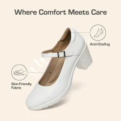 Ascenelle Wide-Toe Classic Mary Jane Pumps