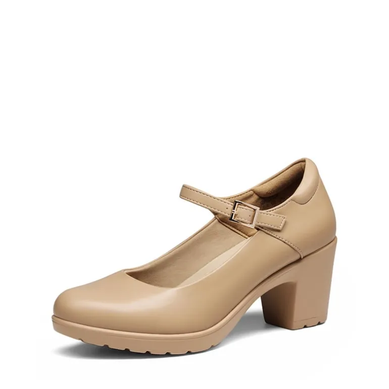 Ascenelle Wide-Toe Classic Mary Jane Pumps