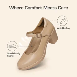 Ascenelle Wide-Toe Classic Mary Jane Pumps