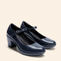 Ascenelle Wide-Toe Classic Mary Jane Pumps