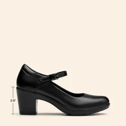 Ascenelle Wide-Toe Classic Mary Jane Pumps