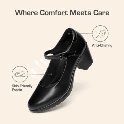 Ascenelle Wide-Toe Classic Mary Jane Pumps