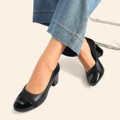 Ascenelle Wide-Toe Non-slip Arch Support Cushioned Pumps