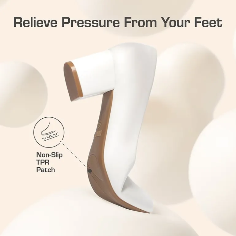 Ascenelle Wide-Toe Non-slip Arch Support Cushioned Pumps