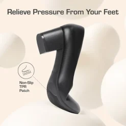 Ascenelle Wide-Toe Non-slip Arch Support Cushioned Pumps