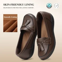 Ascenelle Women's Arch Support Slip-On Loafers