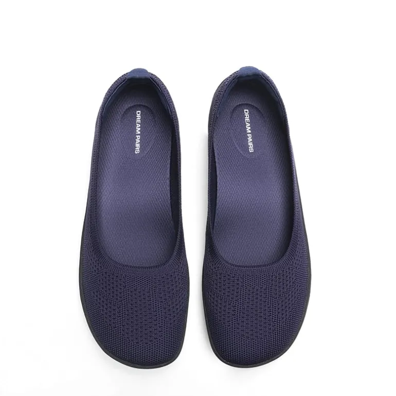 Ascenelle Women’s Arch Support Wide Toe Ballet Shoes Knit Edition
