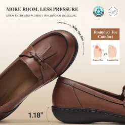 Ascenelle Women's Arch Support Slip-On Loafers