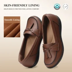 Ascenelle Women's Arch Support Slip-On Loafers