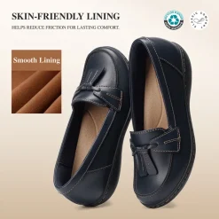 Ascenelle Women's Arch Support Slip-On Loafers