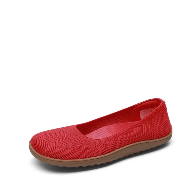 Ascenelle Women’s Arch Support Wide Toe Ballet Shoes Knit Edition