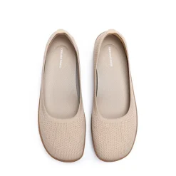 Ascenelle Women’s Arch Support Wide Toe Ballet Shoes Knit Edition