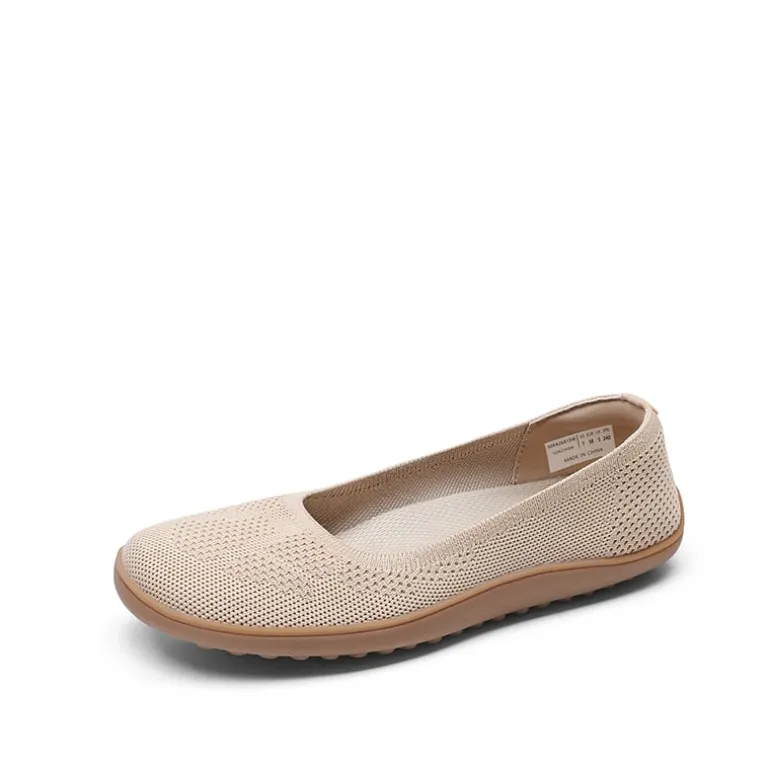 Ascenelle Women’s Arch Support Wide Toe Ballet Shoes Knit Edition