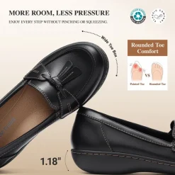 Ascenelle Women's Arch Support Slip-On Loafers