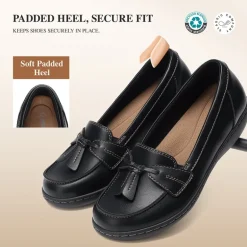 Ascenelle Women's Arch Support Slip-On Loafers