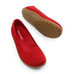 Ascenelle Women's Breathable Round Toe Flats Knit Edition