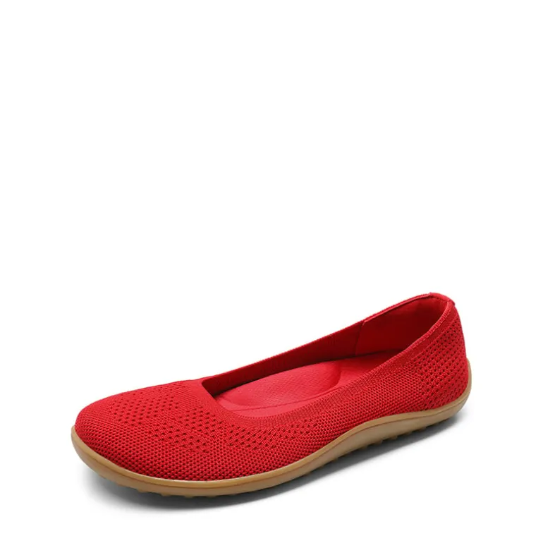 Ascenelle Women's Breathable Round Toe Flats Knit Edition