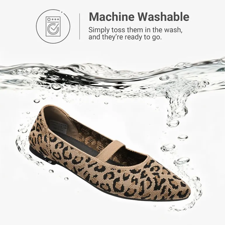 Ascenelle Women’s Comfortable Mary Jane Flats Knit Edition
