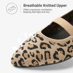 Ascenelle Women’s Comfortable Mary Jane Flats Knit Edition