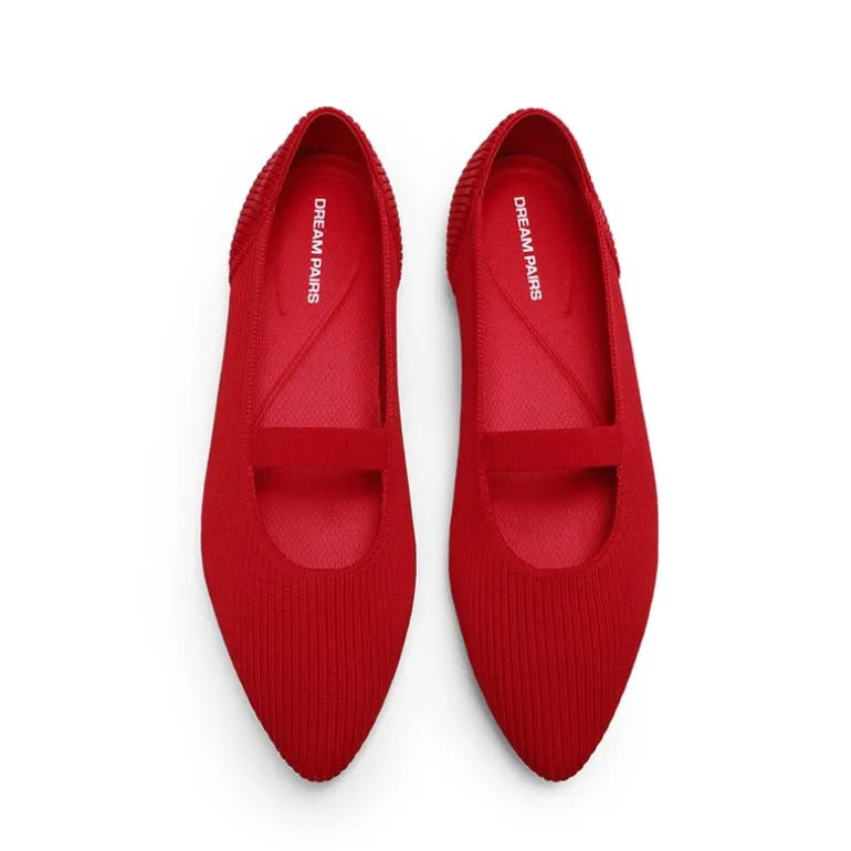 Ascenelle Women’s Comfortable Mary Jane Flats Knit Edition