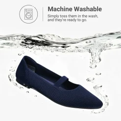 Ascenelle Women’s Comfortable Mary Jane Flats Knit Edition