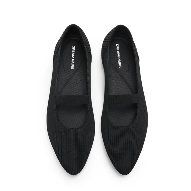Ascenelle Women’s Comfortable Mary Jane Flats Knit Edition