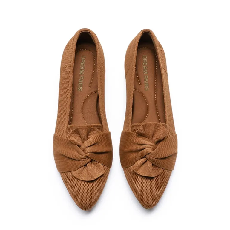 Ascenelle Women’s Foldable Bow Flats Knit Edition
